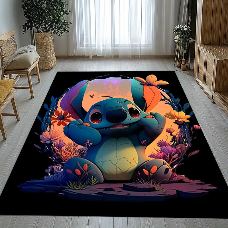 Tappeto da Salotto Antiscivolo con Disegno di Mostro Kawaii a Punti S, Morbido Tappeto per Camera da Letto, Stanza dei Giochi dei Bambini, Divano, Zerbino Decorativo per la Casa, Regalo