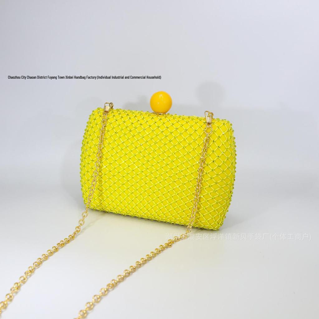 Kvinnors flerfärgade strass-clutch: Elegant Kvällsväska för Cheongsam och Klänning