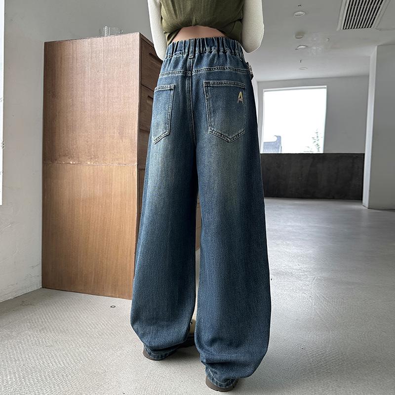 Girls' Wide Leg Scimitar Pants - Spring/Fall Korean Style Cool Trend