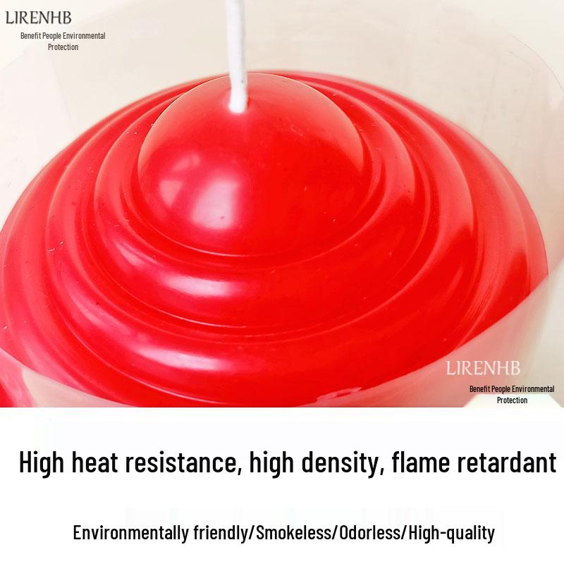 Large Red, White, & Yellow Cylinder Candle - Thick Household Lighting Candle