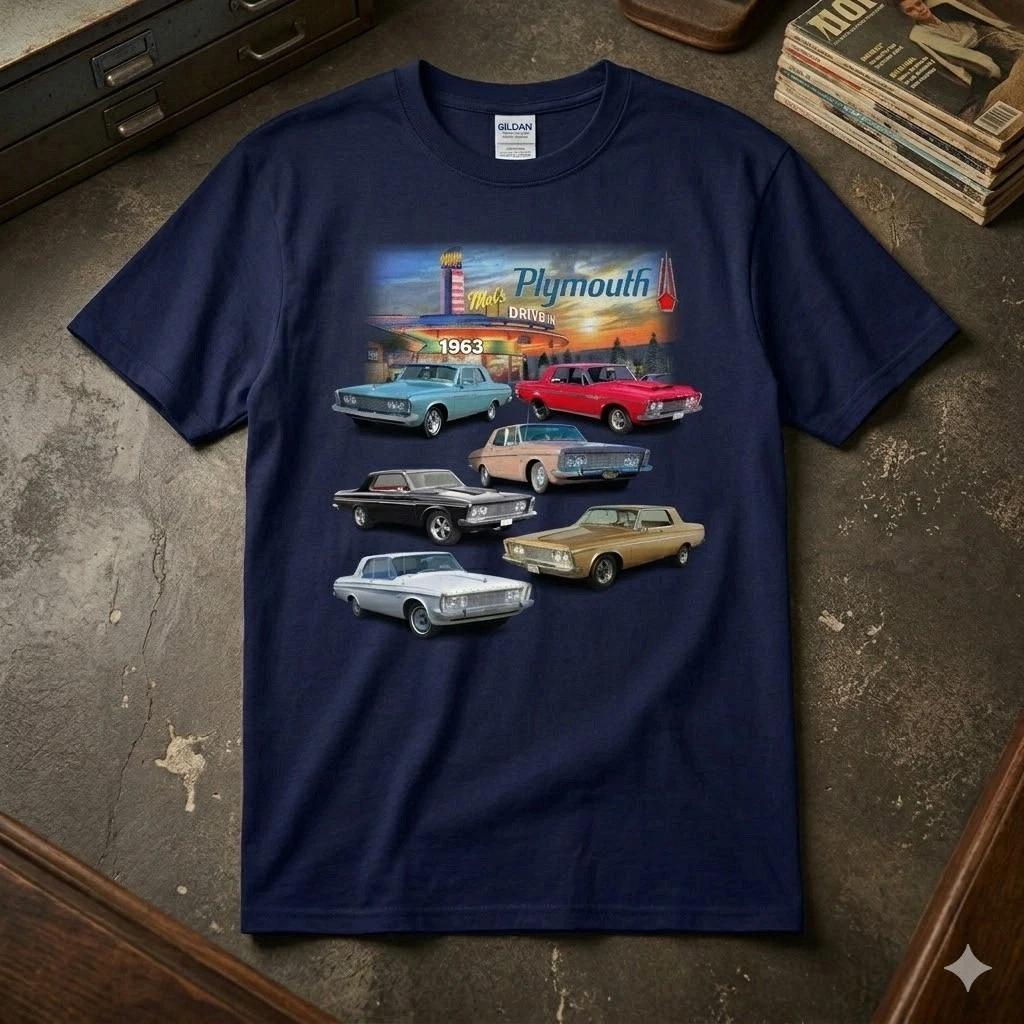 1965 Plymouth T Shirt Vintage Mopar Car Lover Tee XS
