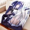 Cartoon Blue Archive Hayase Yuka Flannel Blanket Warm Soft Anime Nap Blanket Multifunctional Decor Universal Blankets