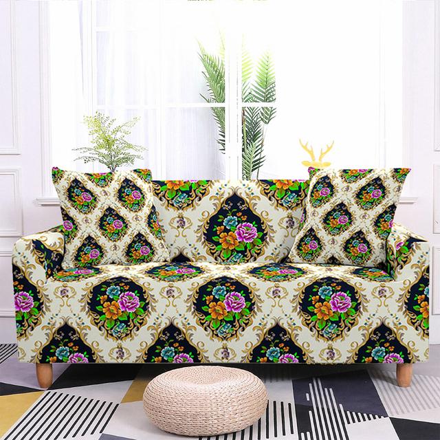 

Чехол для дивана Seater с цветочным принтом для гостиной, чехлы для дивана с принтом в стиле ретро, ​​L-образная секционная защита для дивана 1 seat 90-140cm