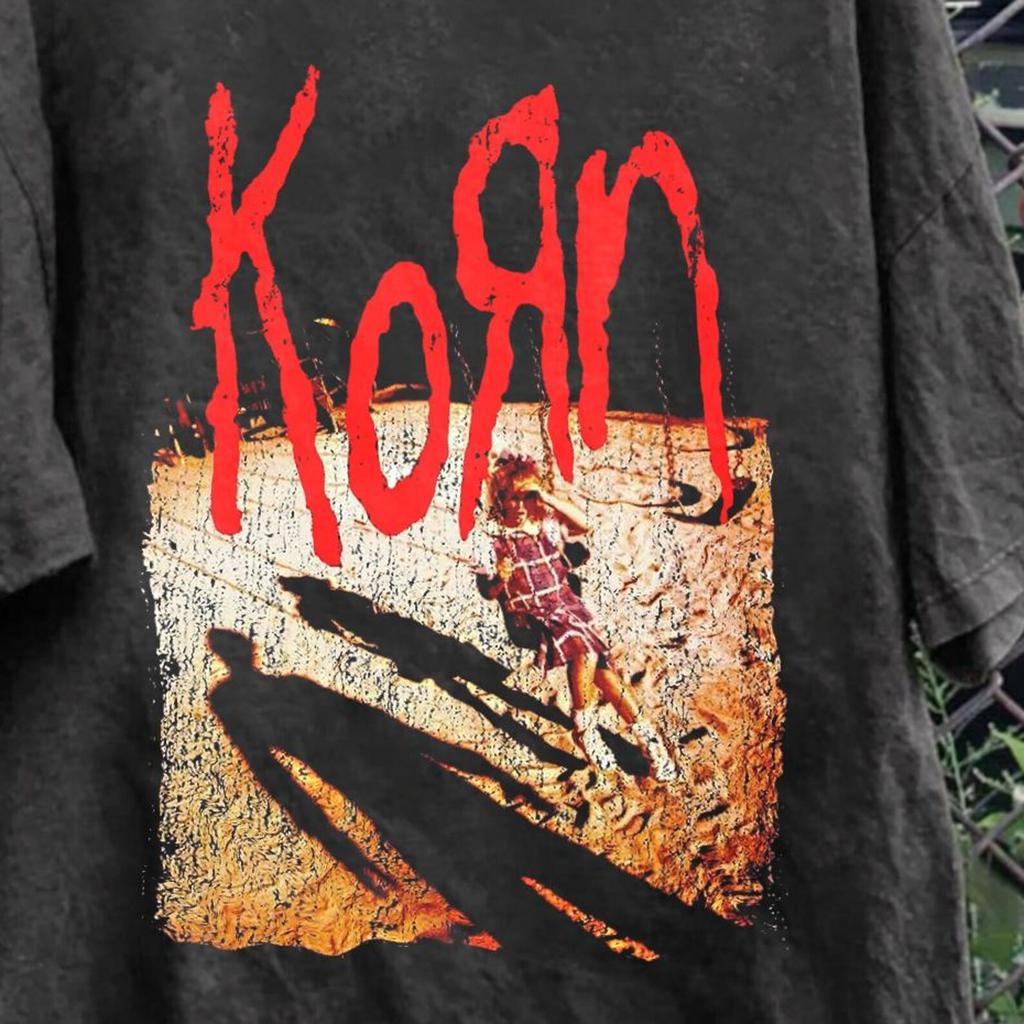 KORN Distressed T-Shirt | Vintage Band Logo , Live Woodstock Tee KORN001
