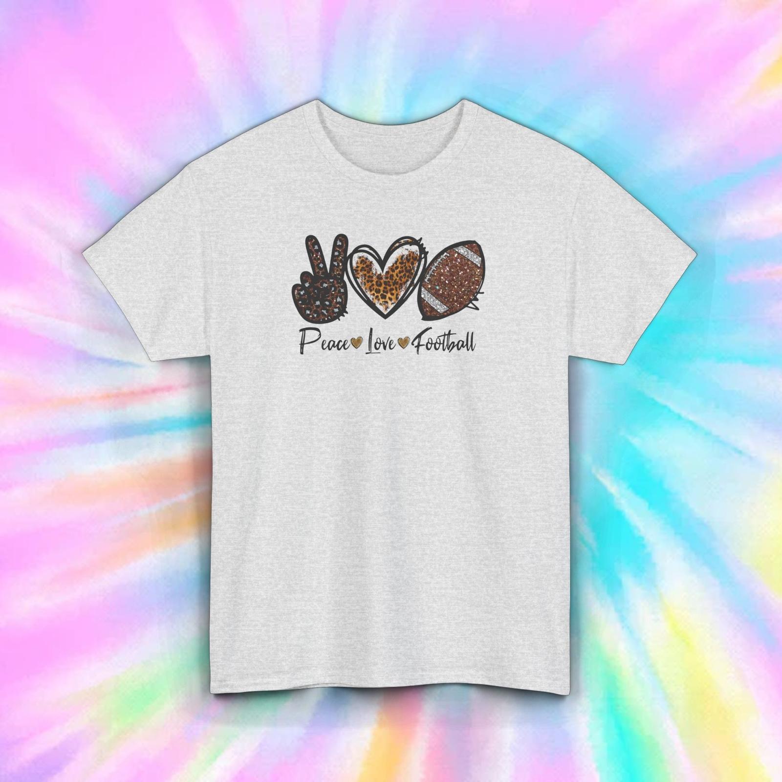 Peace Love Football T-Shirt | Sports Fan Graphic Tee S-5XL XXL