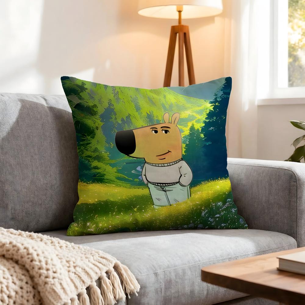Meme Chill Guy Cushion Cover 1Pcs Decorative Covers Soft Cushion Case For Sofa Couch Decor 40X40 45X45 Pillowcases