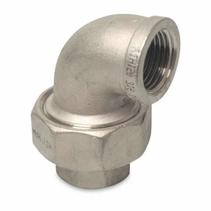 Raccord fileté en acier inoxydable coude 90° 1 1/4" IG type conique