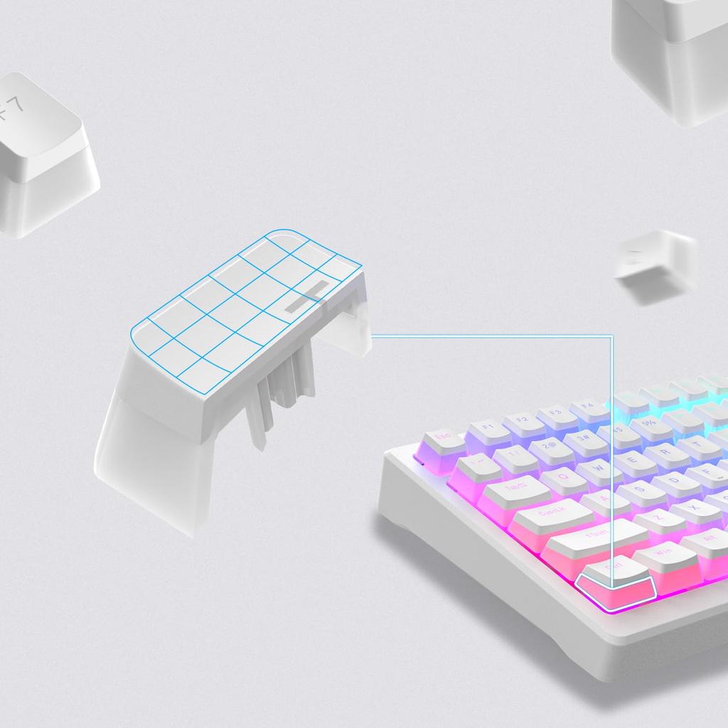 Womier 165-Key Keycap Set, PBT Keycaps, 141 Keys + 24 Keys, Custom Keycaps, OEM Profile, Compatible with 60%, 65%, 75%, and 100% Keyboards,