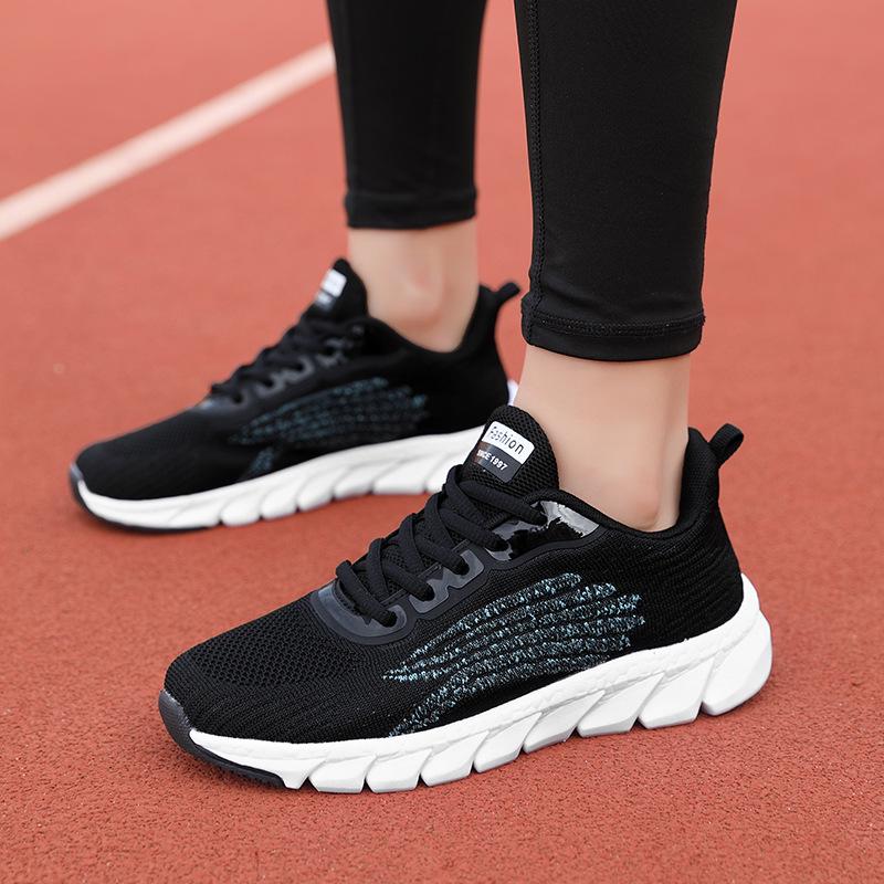 Женские легкие дышащие кроссовки Flyknit - Комфорт и нескользящие кроссовки для бега 35 чёрный