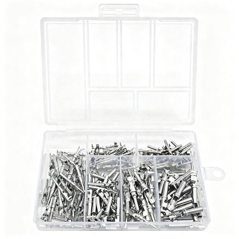 Metal Automotive Connector Terminals Assortment, 180-Piece Male and Female Assortment for Vehicle Circuit Repair, Wiring Work, and Routine Maintenance