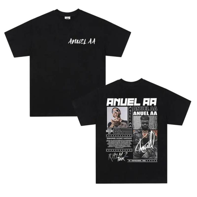 ANUEL AA Suitable for All Seasons New Model Personality Clothes Couples Unisex Oversized T-shirt High Quality Hot Product High-end Luxury