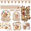 Capibara Capybara Birthday Decoration Disposable Tableware Birthday for Bara Baby Shower Tableware Balloons Capibara Cumpleaños