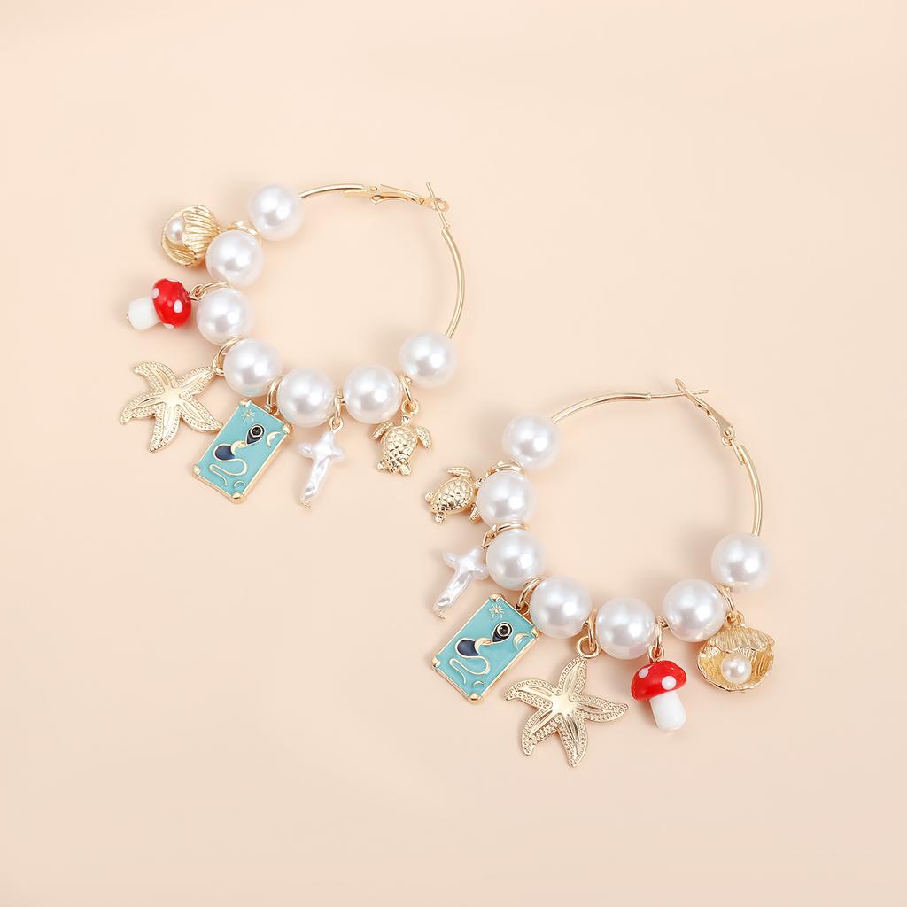 Muschel Seestern Schlüsselbein Anhänger Simulation Perlenkette Schmuck Strandurlaub Statement Halskette