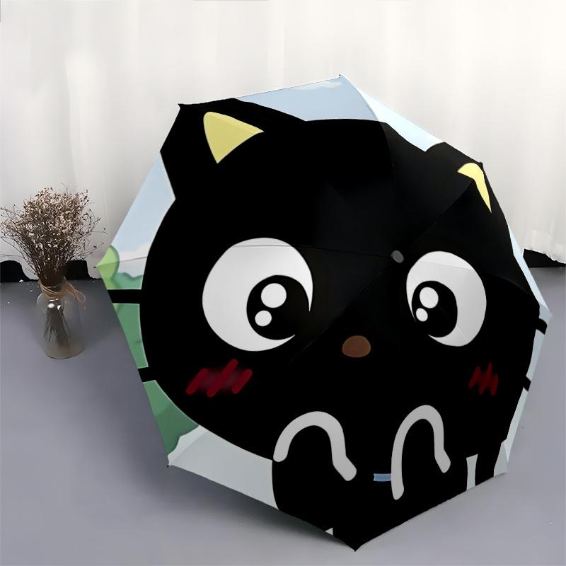 1pc Automatic Opening/Closing Umbrella with Cute Cat Print - Portable Folding Design, 8-Rib Iron Frame, Outdoor, Ideal Gift for Fans, Travelers, Daily
