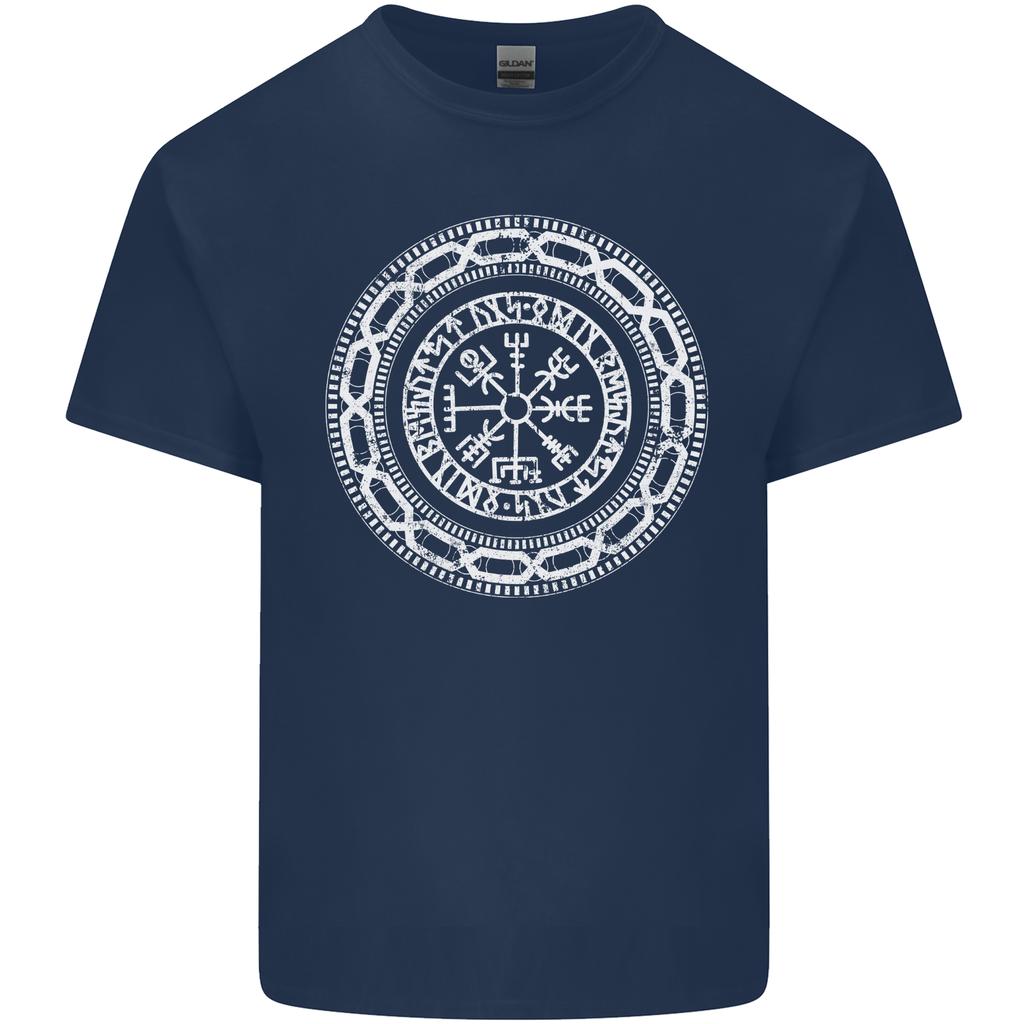 Simbolo Vichingo Vegvisir Bianco Palestra Unisex T-Shirt Leggera in Cotone