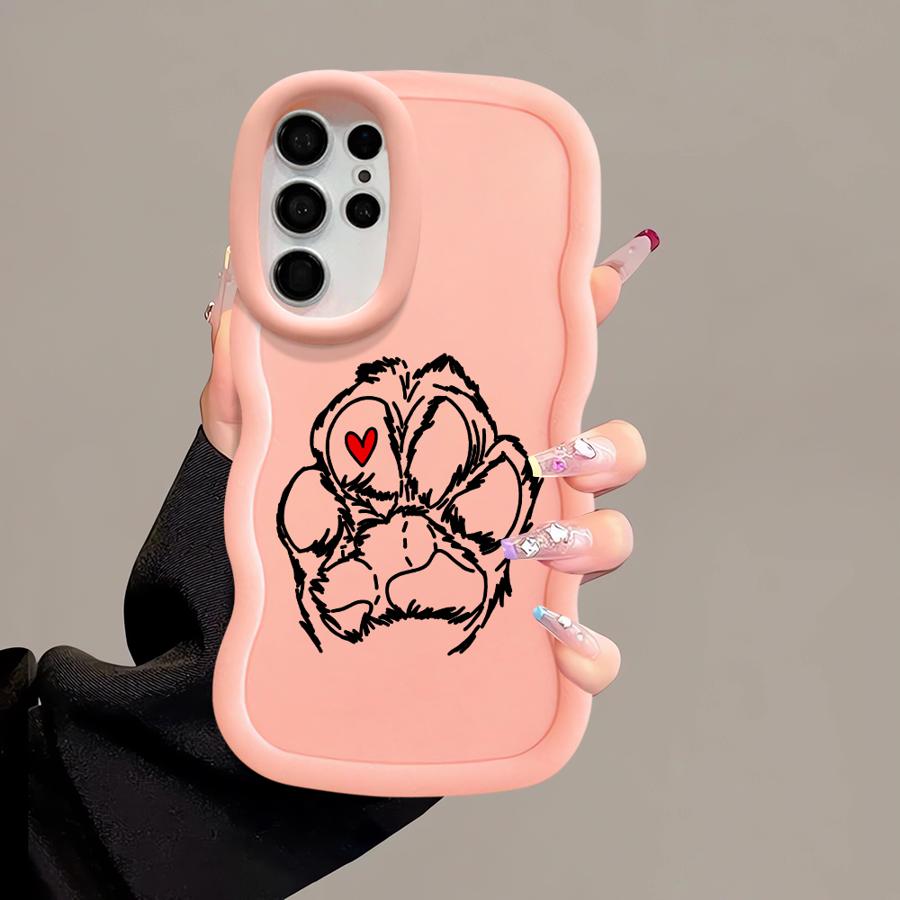 Cute Pet Paw Prints Case for Samsung Galaxy S20 FE S23 Plus A25 S21 S22 Ultra A26 S25 S24 Soft Phone Cover A54 A55 A34 A24 A35