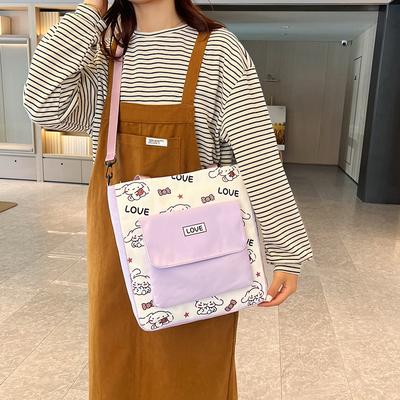 2025 New Harajuku Cute Campus Student Shoulder Messenger Bag Large Capacity Nylon Handbag Female