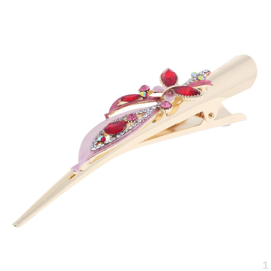 Große Metall Strass Schnabelspange ohne Klammer für dickes