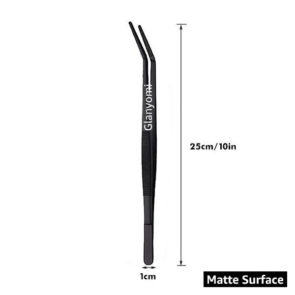 8/10/12-Inch Kitchen Tongs, Stainless Steel Culinary Plating Tweezers BBQ Tongs - Food Styling Baking Decor