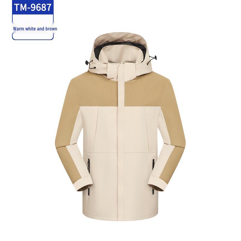 Autumn/Winter Thin Windbreaker with Detachable Hood and Custom Logo, Turn-Down Collar, Windproof Workwear Jacket