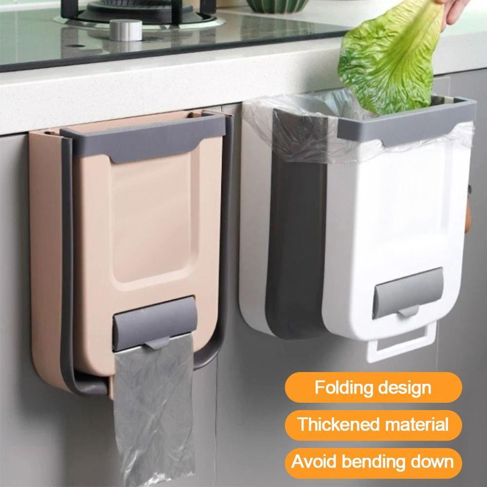 

7/10L Wall Mounted Foldable Trash Can Cabinet Door Garbage Can NEW Hanging Trash Bin Kitchens 10L кавовий