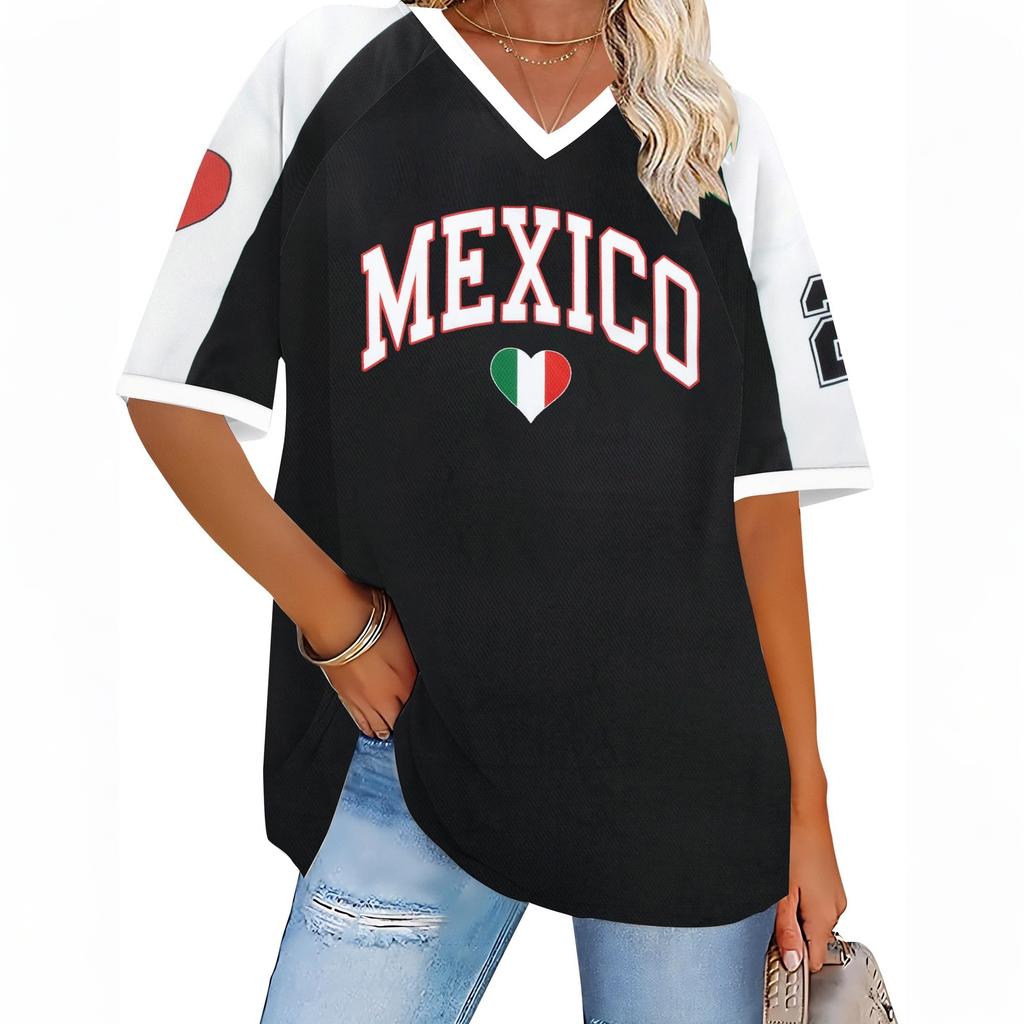 Women's Casual Short Sleeve V Neck T Shirt with Letter Print Relaxed Fit Lightweight Summer Top for Vacation and Everyday Wear