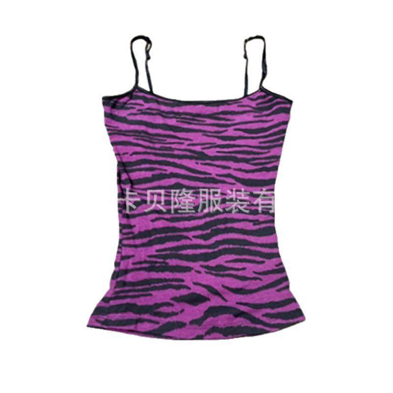 2025 Summer New Style American Sweet and Spicy Style Leopard Print Sexy Suspender Top for Women