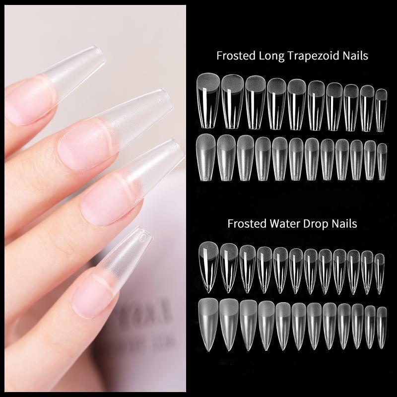 240pcs Press on Nails Coffin Nail Tips Clear Full Cover Fake Acrylic UV Gel Nails Extension System Oval Almond Sculpted False Nail Tips
