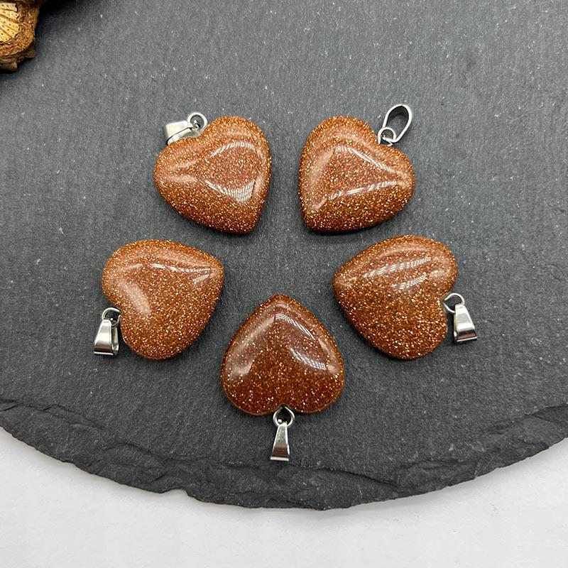 

Кулон в форме сердца 20 мм из натурального кристалла-самоцвета для DIY ожерелья