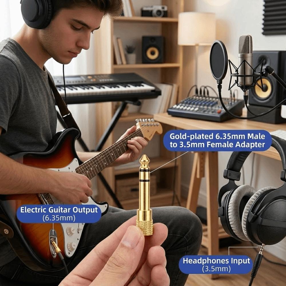 3.5mm Female Stereo TRS Converter 6.35mm Male AUX Cable Adapter Audio Adapter  Recording Devices