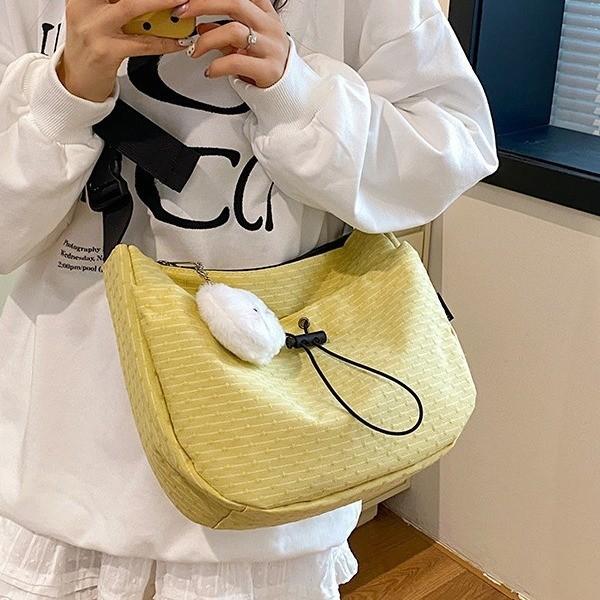 Soft Stylish Nylon Canvas Shoulder Tote Bag For Casual Travel In Vibrant Colors