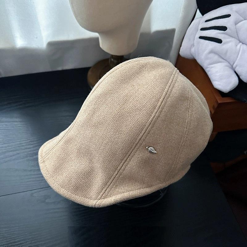 Soft-Brimmed Woolen Solid Color Beret for Women Autumn and Winter Fashion  Beret Simple and Versatile, Warm Forward Cap