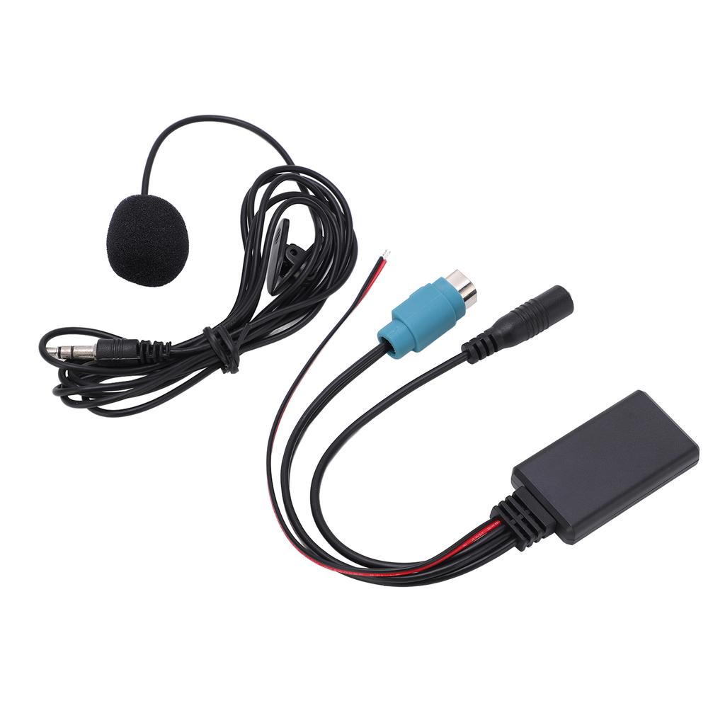 Bluetooth AUX IN Cable Adapter Stereo Full Speed with Removable Microphone Replacement for Alpine 2009‑up