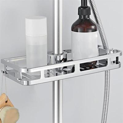 Prateleira de armazenamento para chuveiro, organizador de banheiro, bandeja de xampu, suporte sem perfuração, prateleiras flutuantes, cesta suspensa, acessórios de banho