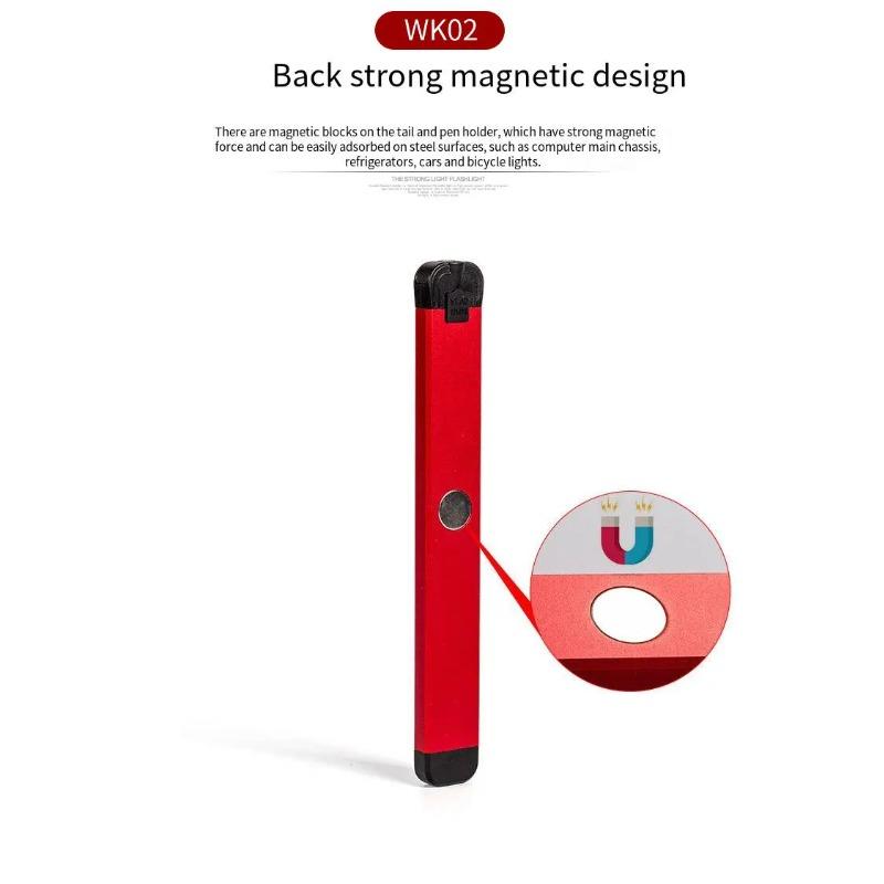 USB Rechargeable LED Flashlight with Magnet and Hook Life Waterproof With Red light Power Bank Repairing Work Emergency Lantern