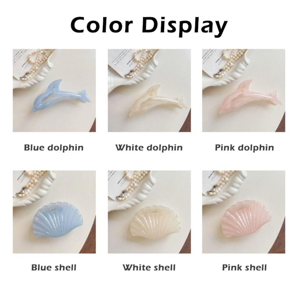 Dolphin Shell Series Hairpin Acetate Back Head Headwear Elegant Hair Claw Clip Hair Accessories