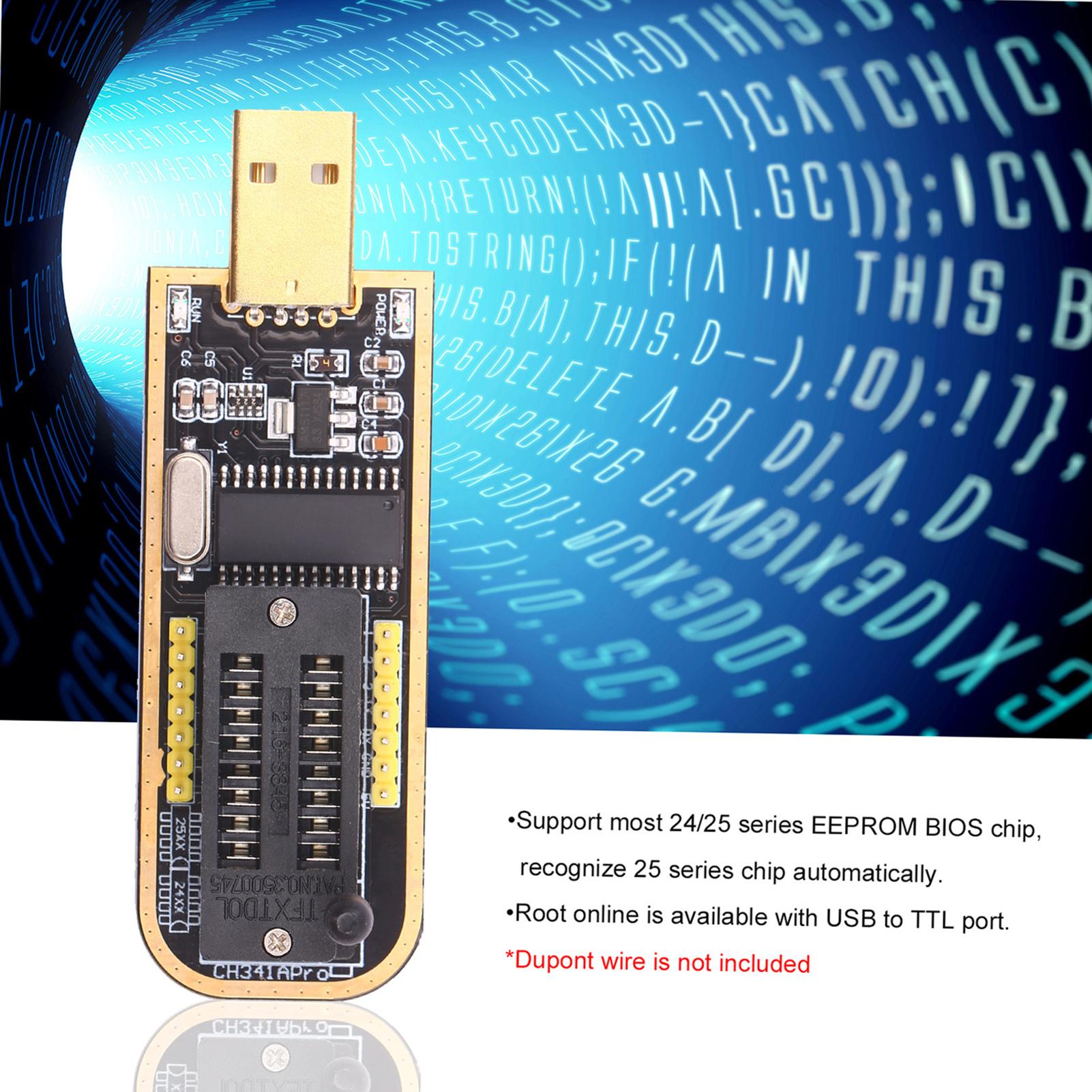 

CH341A USB Programmer EEPROM BIOS Flasher Programmable Logic Circuits with SOP8 Flash Clip Suitable for 24 25 Series