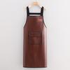 Waterproof PU Leather Apron for Kitchen & Catering - Oil-Proof, Custom Logo, Unisex Design