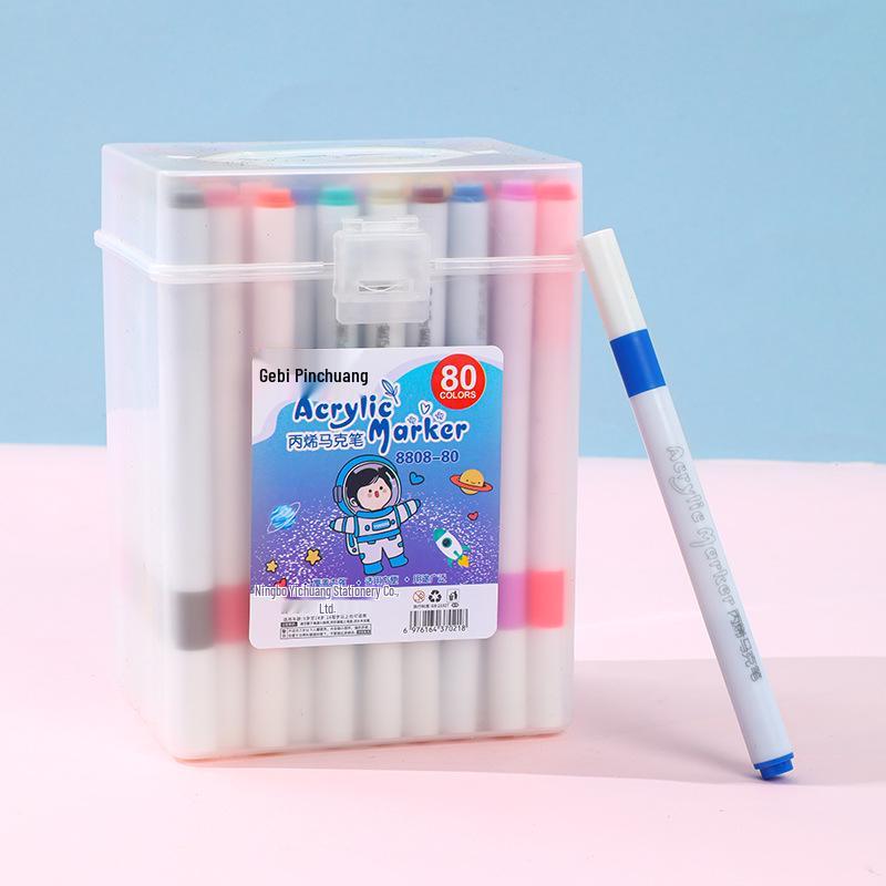 Children's Acrylic Watercolor Marker Set - Waterproof, Opaque, Overlapping Colors in Gift Box