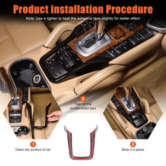 Glänzend Schwarz Innen Mittelkonsolenabdeckung Zierleiste Für Porsche Cayenne 2011-2017