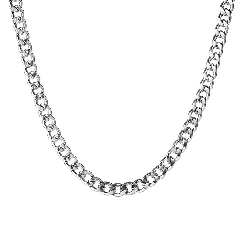 Herren Trendige Vielseitige Titanstahl Kubanische Kette Halskette – Hip Hop Stil Schlüsselbeinkette Accessoire