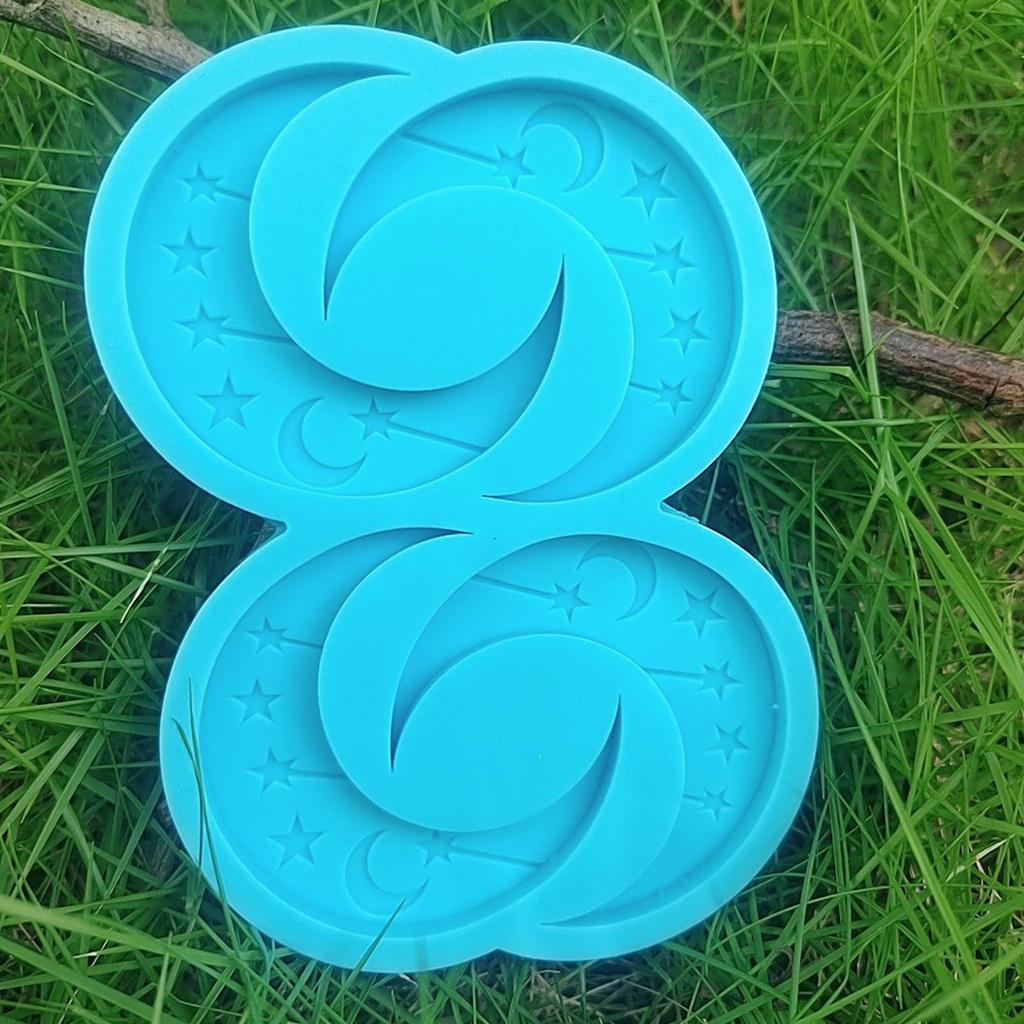 Moon and Stars Earring Decor Mold DIY Epoxy Resin Keychain Silicone Mold Christmas Pendant Mold Home Decorations Mold