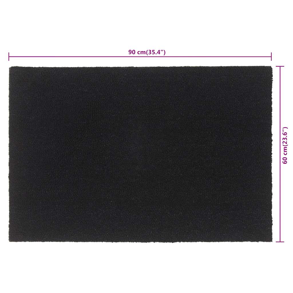 Black Doormat 60 x 90 cm Coir Fiber Tufted