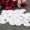 50Pcs 23Mm White Round 4 Hole Resin Buttons Sewing Craft Supplies for Scrapbooking Embellishments Jewelry Making Knitting DIY