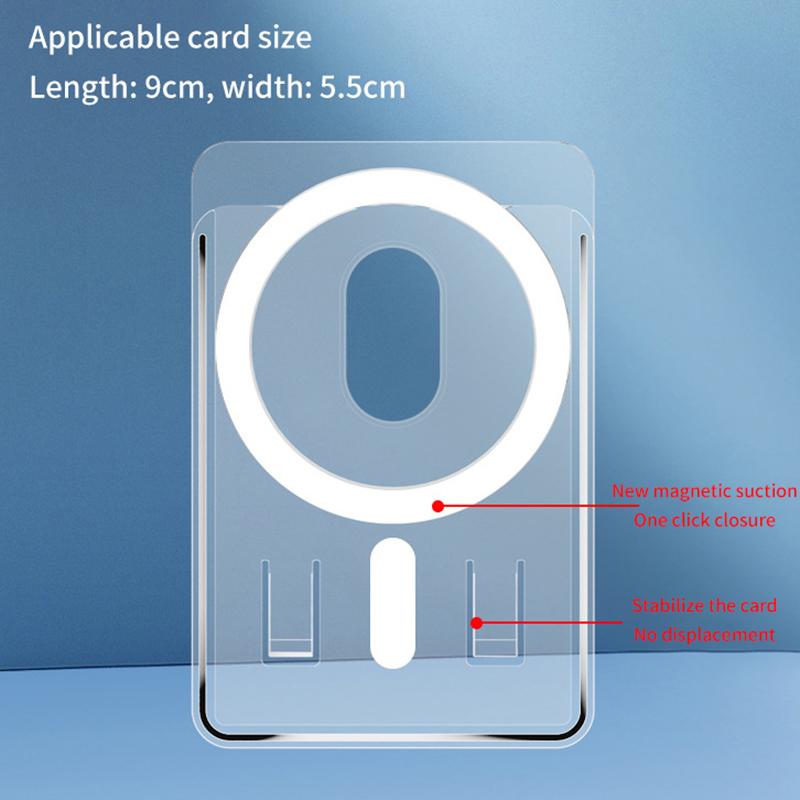 For Magsafe Transparent Magnetic Wallet Clip Phone Back Sticker For Iphone12Pro 13 14 Pro Max Macsafe Card Bag On Sleeve