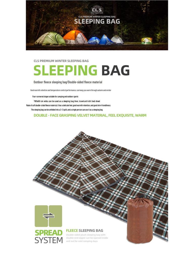 All-Season Outdoor Fleece Sleeping Bag Liner & Blanket, Warm and Anti-Dirty