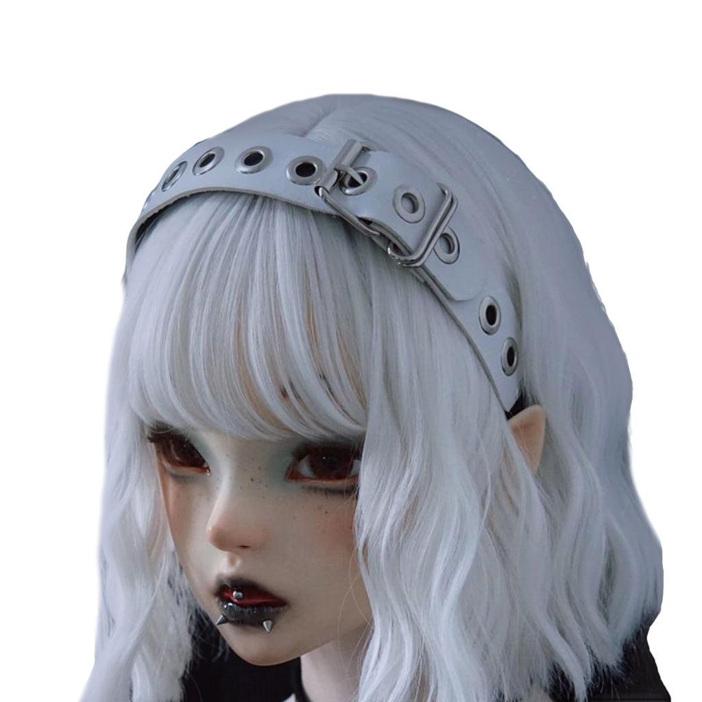 Punk Rivet Headband PU Spiked Hair Hoop Gothic Rock Headwear for Cosplay Unisex Rock Spiked Headwear Accessory