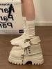 British-Style Petite Platform Martin Boots - Women's Vintage Autumn Short Boots with Height-Enhancing Slimming Effect