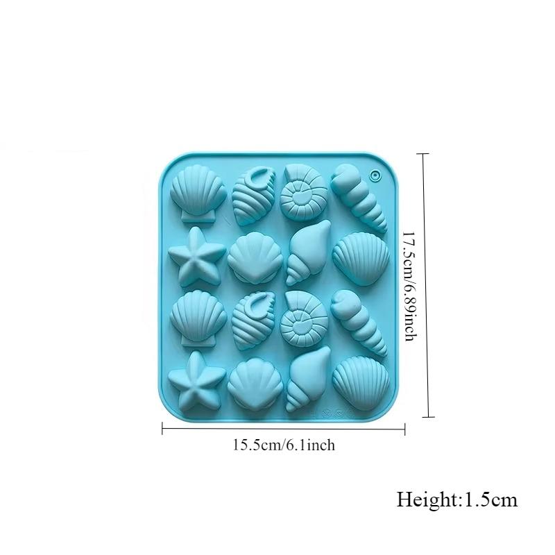 Seashell Beach Chocolate Silicone Molds Ocean Themed Cake Baking Molds for Candy Fondant Cupcake Cookie Dessert DIY Suppies