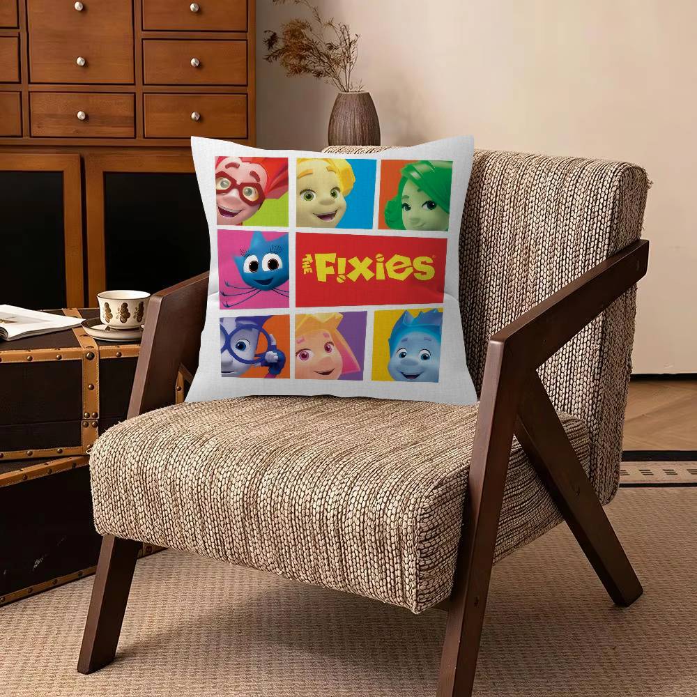 Cartoon TThe FFixies Decorative Polyester Throw Pillow Cover Square Suitable for Home Office Coffee Shop Decor